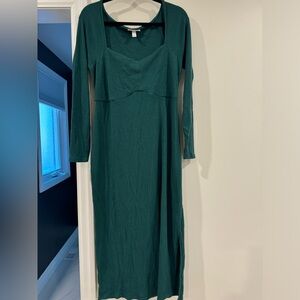 Fall / Winter long green maternity dress